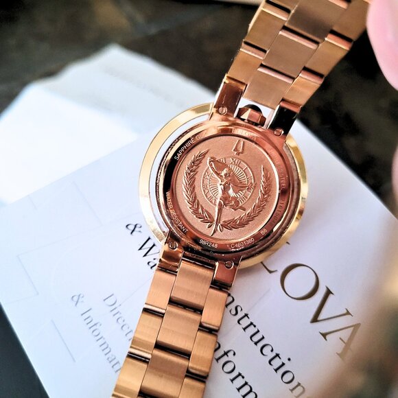 Bulova Women's 98R248 Diamond Rose Gold Watch - Picture 2 of 10